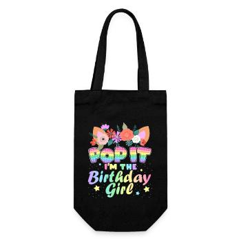 Pop It I'm The Birthdaygirl Magic Unicorn Party - Gift Bag for Bottles - black - Front