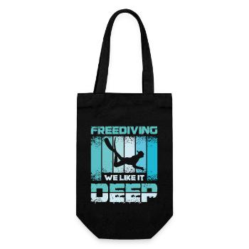 Freediving we like it deep - Geschenkbeutel für Flaschen - Schwarz - Vorne