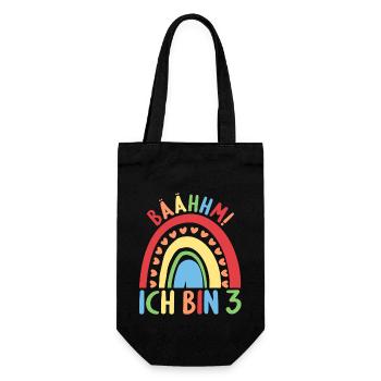 3 Jahre Geburtstagskind Regenbogen 3. Geburtstag - Geschenkbeutel für Flaschen - Schwarz - Vorne