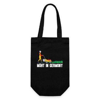 Mäht In Germany Rasenmäher Mäht - Geschenkbeutel für Flaschen - Schwarz - Vorne