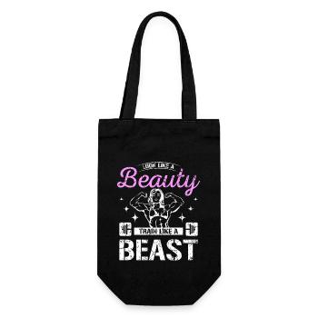 Look like a beauty, train like a beast - Gift Bag for Bottles - black - Front