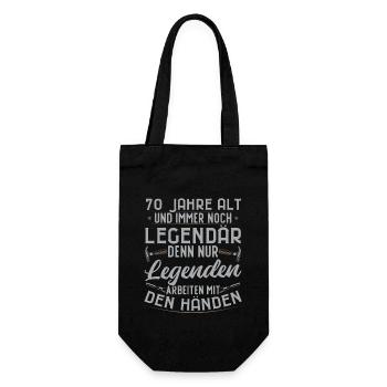 legendärer 70-jähriger 70. Handwerker Geburtstag - Geschenkbeutel für Flaschen - Schwarz - Vorne