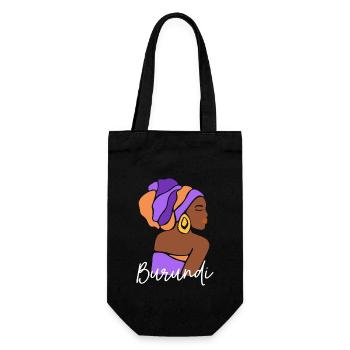 Burundi Afrikanische Frau - Geschenkbeutel für Flaschen - Schwarz - Vorne