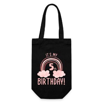 5th Birthday Fifth Birthday Five Years Old - Gift Bag for Bottles - black - Front