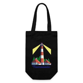 Leuchtturm - Ostseebad Travemünde - Geschenkbeutel für Flaschen - Schwarz - Vorne