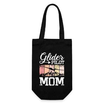 Glider Pilot Mom - Geschenkbeutel für Flaschen - Schwarz - Vorne