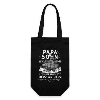 Papa Und Sohn Partnerlook Vater Vatertag Geschenk - Geschenkbeutel für Flaschen - Schwarz - Vorne