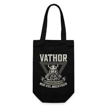 Vathor Wie Ein Normaler Vater Vatertag Wikinger - Geschenkbeutel für Flaschen - Schwarz - Vorne