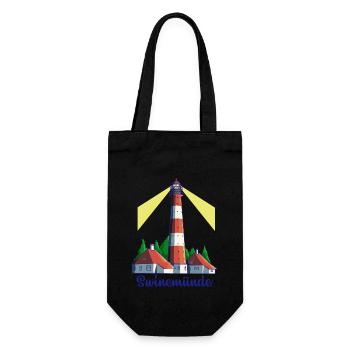 Leuchtturm - Ostseebad Swinemünde - Geschenkbeutel für Flaschen - Schwarz - Vorne