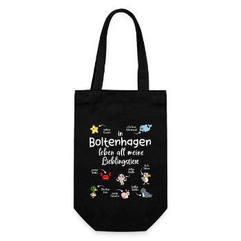 Meine Lieblingstiere in Boltenhagen - Geschenkbeutel für Flaschen - Schwarz - Vorne