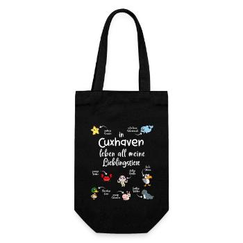 Meine Lieblingstiere in Cuxhaven - Geschenkbeutel für Flaschen - Schwarz - Vorne