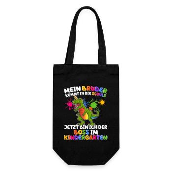 Mein Bruder Kommt In Die Schule Kindergarten - Geschenkbeutel für Flaschen - Schwarz - Vorne