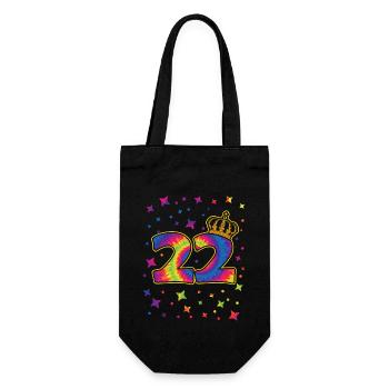 Tie-dye 22nd birthday party 22 years old - Gift Bag for Bottles - black - Front