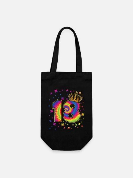 Tie-dye fête d’anniversaire 18 ans 18 ans - Sac à bouteille - noir