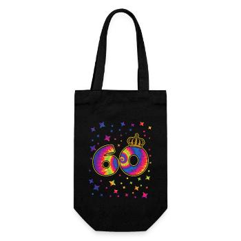 Tie-dye 60. Geburtstag Party 60 Jahre Alter - Geschenkbeutel für Flaschen - Schwarz - Vorne