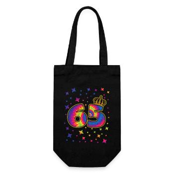 Tie-dye 65th birthday party 65 years old - Gift Bag for Bottles - black - Front