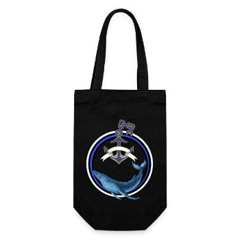Marine mammal Fish Whale Fish Anchor maritime - Gift Bag for Bottles - black - Front