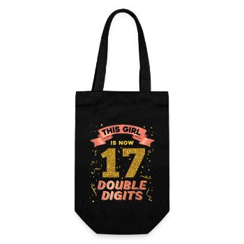 Cette fille a maintenant 17 ans à deux chiffres 17. - Sac à bouteille - noir - Devant