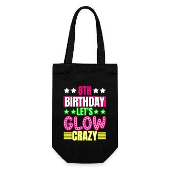 8. Geburtstag Let's Glow Crazy Buntes 8-jähriges - Geschenkbeutel für Flaschen - Schwarz - Vorne