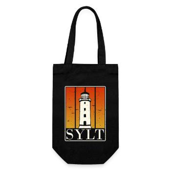 Ich Liebe Sylt Meine Insel Zum Entspannen Möwe In - Geschenkbeutel für Flaschen - Schwarz - Vorne
