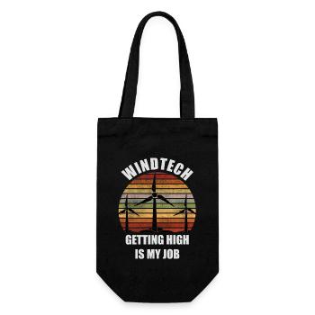 Wind turbine of renewable energy - Gift Bag for Bottles - black - Front