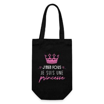 Je m'en fou je suis une princesse - Sac à bouteille - noir - Devant