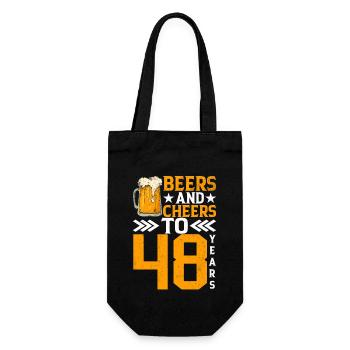 Acclamations et bière à 48 ans chope de bière mousseuse - Sac à bouteille - noir - Devant