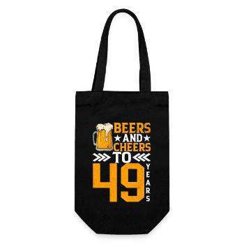 Acclamations et bière à 49 ans chope de bière mousseuse - Sac à bouteille - noir - Devant