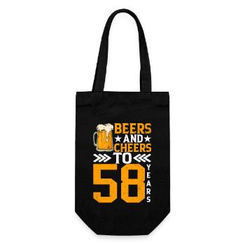 Acclamations et bière à 58 ans chope de bière mousseuse - Sac à bouteille - noir - Devant