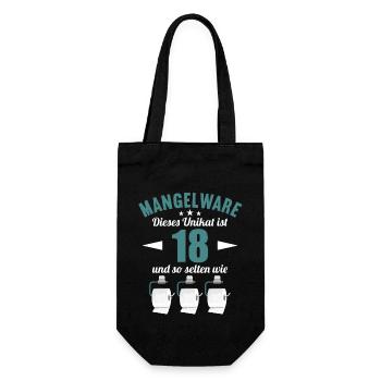 Mangelware Unikat selten 18 Jahre 18. Geburtstag - Geschenkbeutel für Flaschen - Schwarz - Vorne