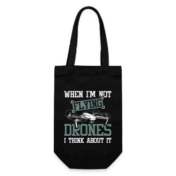Quand je ne pilote pas de drones, j’y pense - Sac à bouteille - noir - Devant