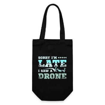 Désolé je suis en retard j’ai vu un drone - Sac à bouteille - noir - Devant