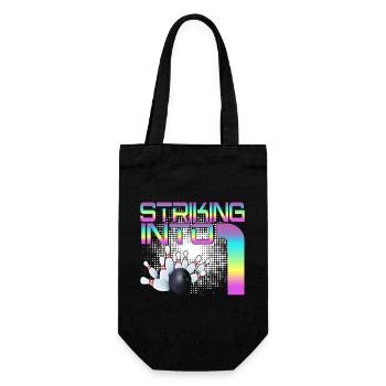 Hitting In 4 Bowling Bowlers 4th Birthday Party - Gift Bag for Bottles - black - Front