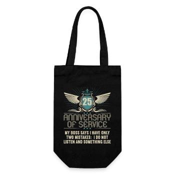 25 years of service 25 years of service - Gift Bag for Bottles - black - Front