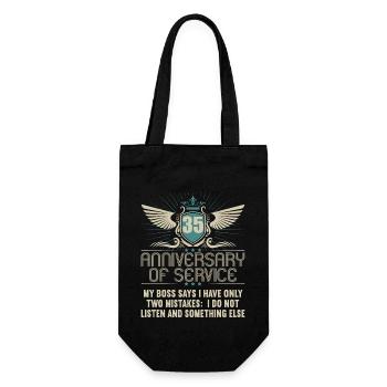 35 years of service 35 years of service - Gift Bag for Bottles - black - Front