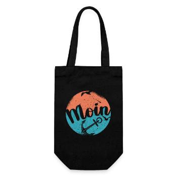 Moin ihr Spacken - Digga Spruch Meer Norddeutsch - Geschenkbeutel für Flaschen - Schwarz - Vorne
