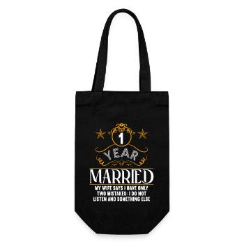 1 an marié seulement 2 erreurs 1.Anniversaire de mariage - Sac à bouteille - noir - Devant