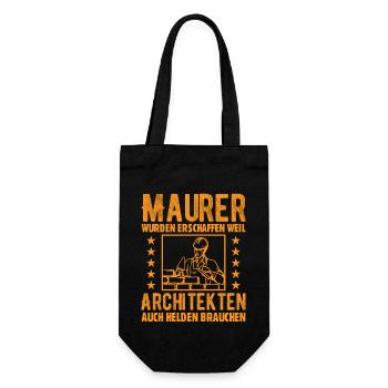 Maurer Lustige Sprüche - Geschenkbeutel für Flaschen - Schwarz - Vorne