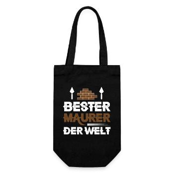 Bester Maurer der Welt - Geschenkbeutel für Flaschen - Schwarz - Vorne