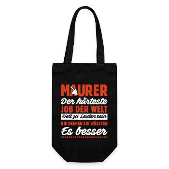 Maurer Lustige Sprüche - Geschenkbeutel für Flaschen - Schwarz - Vorne