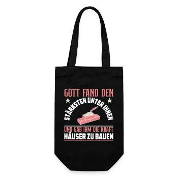 Maurer Lustige Sprüche - Geschenkbeutel für Flaschen - Schwarz - Vorne