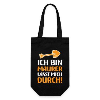 Ich bin Maurer lasst mich durch - Geschenkbeutel für Flaschen - Schwarz - Vorne