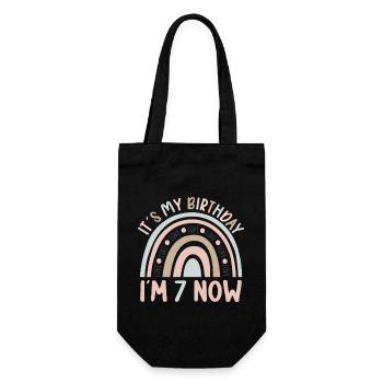 7 years Rainbow Rainbow 7th birthday - Gift Bag for Bottles - black - Front
