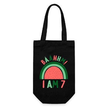 7 years Rainbow Rainbow 7th birthday - Gift Bag for Bottles - black - Front