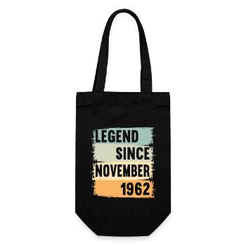 Né novembre 1962 60 ans 60s 60e anniversaire - Sac à bouteille - noir - Devant