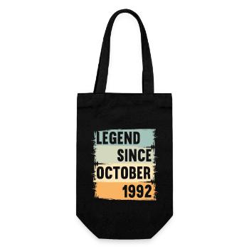 Geboren October 1992 30 Jahre 30er 30.Geburtstag - Geschenkbeutel für Flaschen - Schwarz - Vorne