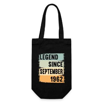 Geboren September 1962 60 Jahre 60er 60.Geburtstag - Geschenkbeutel für Flaschen - Schwarz - Vorne