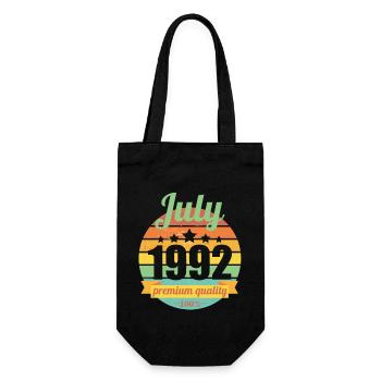 Geboren July 1992 30 Jahre 30er 30.Geburtstag - Geschenkbeutel für Flaschen - Schwarz - Vorne