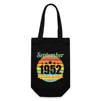 Born September 1952 70 years 70s 70th birthday - Gift Bag for Bottles - black - Front