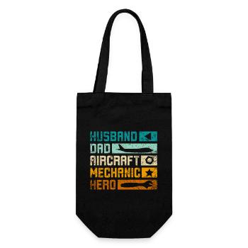 Mari papa mécanicien d’avion héros - Sac à bouteille - noir - Devant